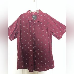 Boys RSQ maroon button down collar shirt- size M